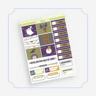 MINI - Hallow's Eve Page 1 - Deco and Date Covers Bubba Bear Studios MINI - Hallow's Eve Stickers