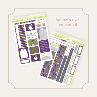 HOBONICHI COUSIN - Hallow's Eve Full Hobonichi Cousin Kit Bubba Bear Studios HOBONICHI COUSIN - Hallow's Eve Stickers