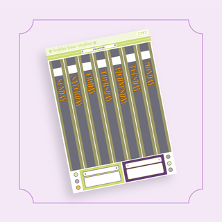 Hobonichi Cousin DAILY - Hallow's Eve Page 1 - Date Cover Strips Bubba Bear Studios Hobonichi Cousin DAILY - Hallow's Eve Stickers