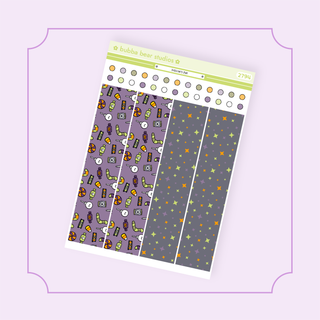 Hobonichi Cousin DAILY - Hallow's Eve Page 2 - Washi + Checklist Circles Bubba Bear Studios Hobonichi Cousin DAILY - Hallow's Eve Stickers