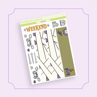 Hobonichi Cousin DAILY - Hallow's Eve Page 3 - Washi + Doodles Bubba Bear Studios Hobonichi Cousin DAILY - Hallow's Eve Stickers