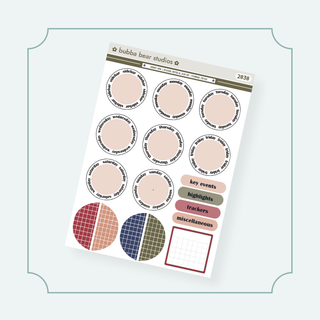 VERTICAL - Admit One BBS PLANNER - ARCHED VERTICAL ADD-ON - Framed Circle Bubba Bear Studios VERTICAL - Admit One Stickers