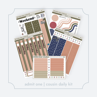 Hobonichi Cousin DAILY - Admit One Bubba Bear Studios Hobonichi Cousin DAILY - Admit One Stickers