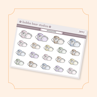 Dinosnore Bear Standard Muted Bubba Bear Studios Dinosnore Bear Stickers