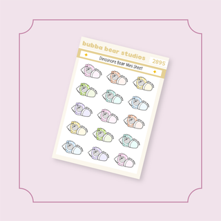 Dinosnore Bear Mini Colorful Bubba Bear Studios Dinosnore Bear Stickers