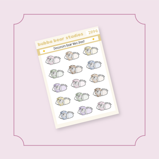 Dinosnore Bear Mini Muted Bubba Bear Studios Dinosnore Bear Stickers