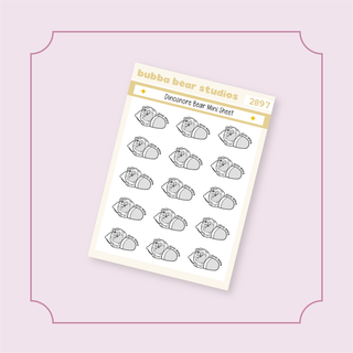 Dinosnore Bear Mini Minimal Bubba Bear Studios Dinosnore Bear Stickers