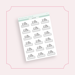 DNF Book Bear Box Mini Grey Bubba Bear Studios DNF Book Bear Box Stickers