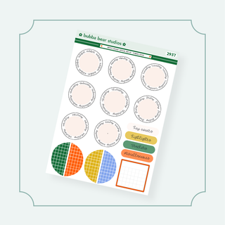 VERTICAL - Merry BBS PLANNER - ARCHED VERTICAL ADD-ON - Framed Circle Bubba Bear Studios VERTICAL - Merry Stickers
