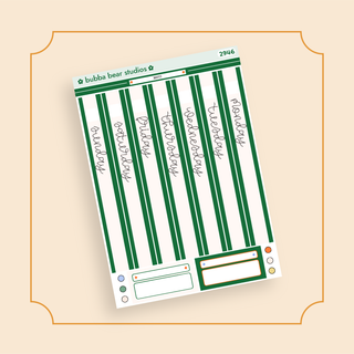 Hobonichi Cousin DAILY - Merry Page 1 - Date Cover Strips Bubba Bear Studios Hobonichi Cousin DAILY - Merry Stickers