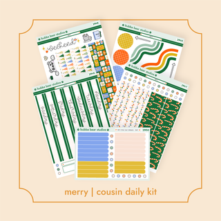 Hobonichi Cousin DAILY - Merry Bubba Bear Studios Hobonichi Cousin DAILY - Merry Stickers