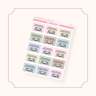 Selectively Social Quote Box Standard Muted Bubba Bear Studios Selectively Social Quote Box Stickers