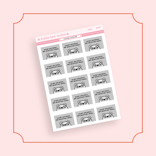 Selectively Social Quote Box Mini Grey Bubba Bear Studios Selectively Social Quote Box Stickers