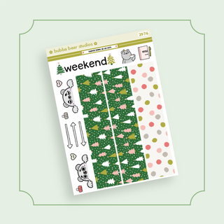 Hobonichi Cousin DAILY - There's Some Ho Ho Ho's Page 3 - Washi + Doodles Bubba Bear Studios Hobonichi Cousin DAILY - There's Some Ho Ho Ho's Stickers