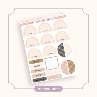 VERTICAL - Affection BBS PLANNER - ARCHED VERTICAL ADD-ON - Framed Arch Bubba Bear Studios VERTICAL - Affection Stickers