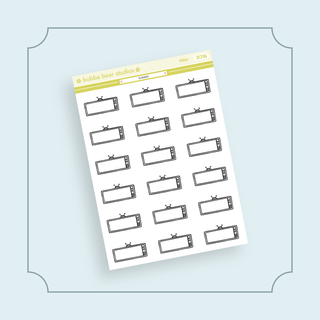 TV Boxes Mini Grey Bubba Bear Studios TV Boxes Stickers