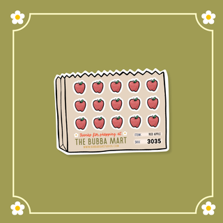 Red Apple Bubba Bear Studios Red Apple Stickers