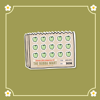 Green Apple Bubba Bear Studios Green Apple Stickers