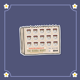 Tub of Ice Cream Bubba Bear Studios Tub of Ice Cream Stickers