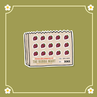 Purple Grapes Bubba Bear Studios Purple Grapes Stickers