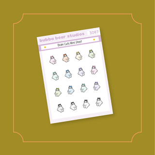 Bean Cute Mini Sheet Bubba Bear Studios Bean Cute Stickers