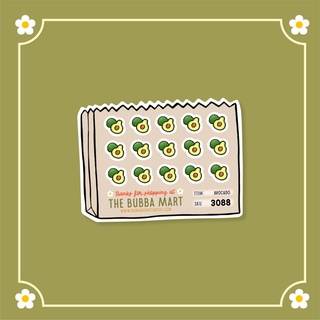 Avocado Bubba Bear Studios Avocado Stickers