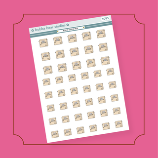 Box of Shame Bear Half Sheet Bubba Bear Studios Box of Shame Bear Stickers