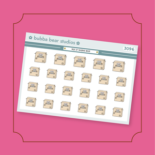 Box of Shame Bear Quarter Sheet Bubba Bear Studios Box of Shame Bear Stickers