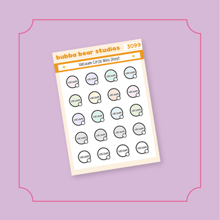 Vacuum Circle Mini Sheet Bubba Bear Studios Vacuum Circle Stickers