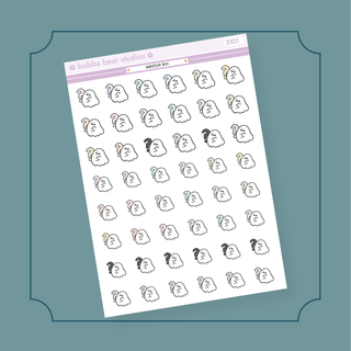 Question Boo Half Sheet Bubba Bear Studios Question Boo Stickers