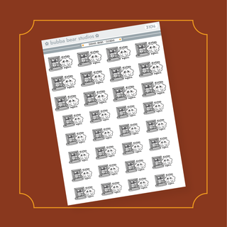 Dishes Again - Cloudia Half Sheet Bubba Bear Studios Dishes Again - Cloudia Stickers