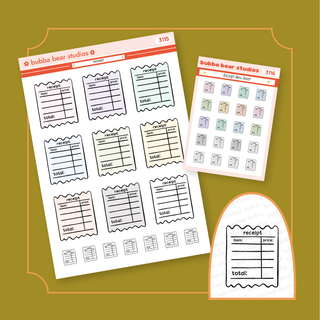 Receipt Buy All (Set of 2) Bubba Bear Studios Receipt Stickers