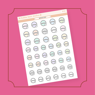 Workout Circle Half Sheet Bubba Bear Studios Workout Circle Stickers