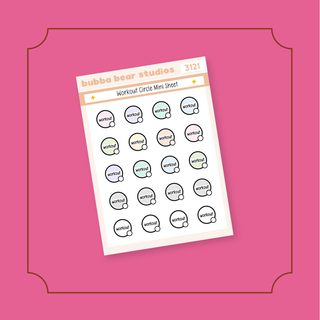 Workout Circle Mini Sheet Bubba Bear Studios Workout Circle Stickers