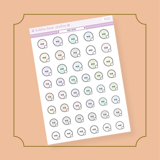 Mop Circle Half Sheet Bubba Bear Studios Mop Circle Stickers