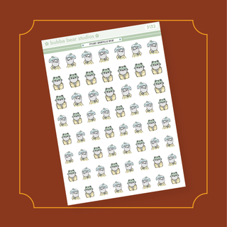 Froggy Umbrella Bear Half Sheet Bubba Bear Studios Froggy Umbrella Bear Stickers