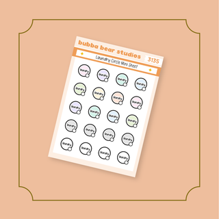 Laundry Circle Mini Sheet Bubba Bear Studios Laundry Circle Stickers