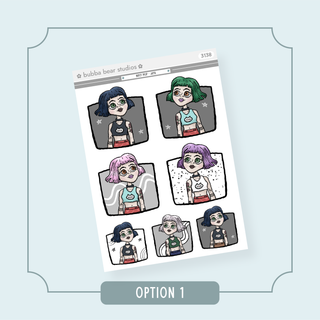 Girly Pop - Jinx Option 1 Bubba Bear Studios Girly Pop - Jinx Stickers