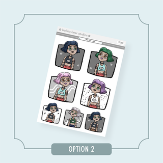 Girly Pop - Jinx Option 2 Bubba Bear Studios Girly Pop - Jinx Stickers