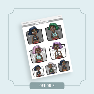 Girly Pop - Jinx Option 3 Bubba Bear Studios Girly Pop - Jinx Stickers