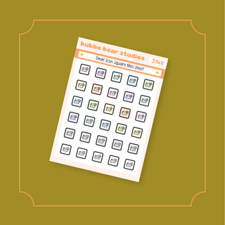 Email Icon Square Mini Sheet Bubba Bear Studios Email Icon Square Stickers