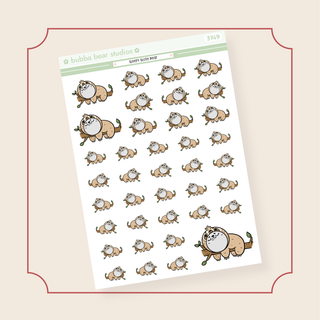 Sleepy Sloth Bears Half Sheet Bubba Bear Studios Sleepy Sloth Bears Stickers