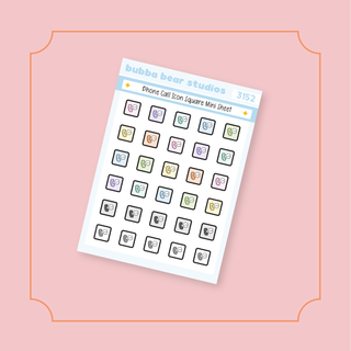 Phone Call Icon Square Mini Sheet Bubba Bear Studios Phone Call Icon Square Stickers