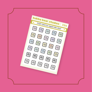 Credit Card Icon Square Mini Sheet Bubba Bear Studios Credit Card Icon Square Stickers