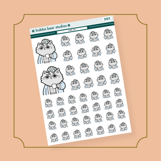 Robe Cat Half Sheet Bubba Bear Studios Robe Cat Stickers