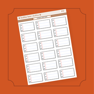 Notebook Paper Boxes 1.5" Width Bubba Bear Studios Notebook Paper Boxes Stickers