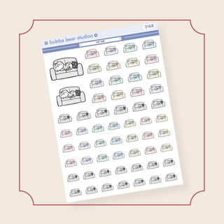 Cat Nap Half Sheet Bubba Bear Studios Cat Nap Stickers