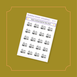 Bears Cooking Together Mini Sheet Bubba Bear Studios Bears Cooking Together Stickers