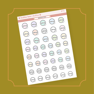 Bathroom Circle Half Sheet Bubba Bear Studios Bathroom Circle Stickers