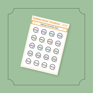 Bedroom Circle Mini Sheet Bubba Bear Studios Bedroom Circle Stickers